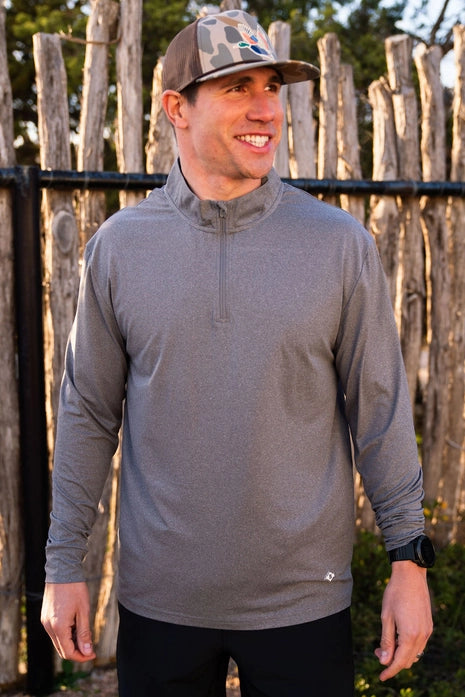 Performance Quarter Zip - Dark Heather Grey