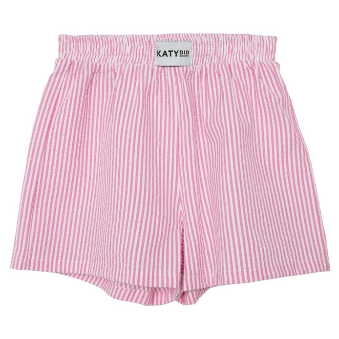 Pink Striped Ladies Boxer Shorts