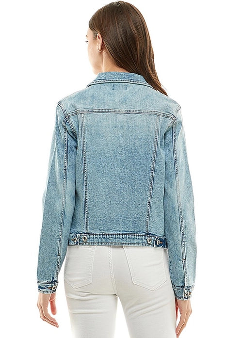 Plus Casual Denim Jacket