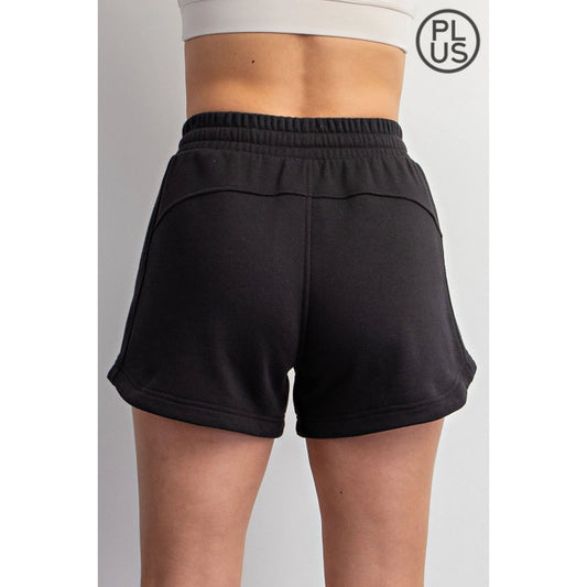 Plus Size French Terry Basic Short, Black