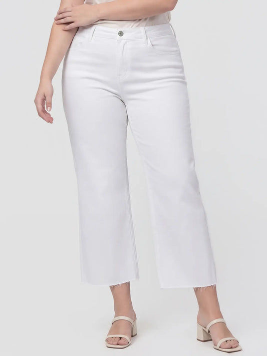 Plus Vervet High Rise Crop Wide Leg, White