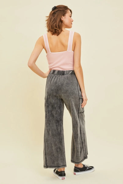 Plus  Washed Wide-Leg Pants