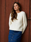 Roll Up Raw Edge Long Sleeve Sweater, Multiple