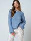 Roll Up Raw Edge Long Sleeve Sweater, Multiple