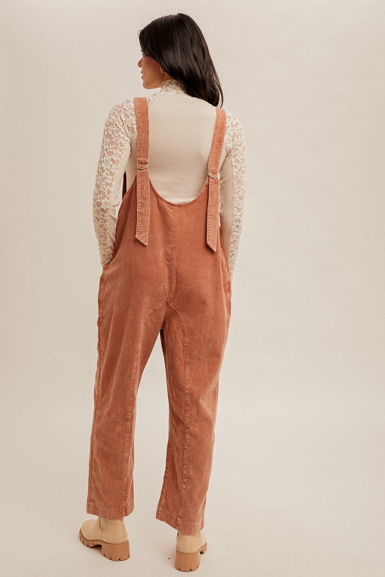 Snow Wash Corduroy Overall, Rust