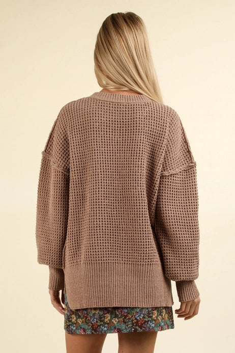 Soft Comfy Oversized Knit Sweater, Taupe