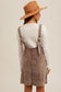 Snow Wash Twill Overall Dress, Brown