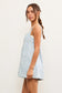 Striped Star Sleeveless Denim Romper