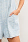 Striped Star Sleeveless Denim Romper