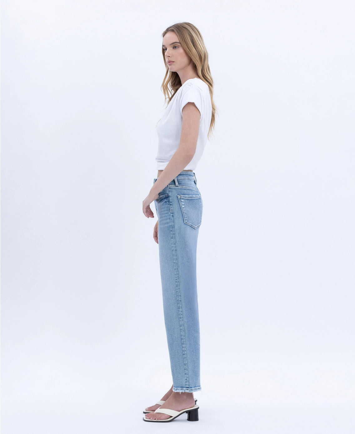 Lovervet Super High Rise Ankle Slim Wide Jeans