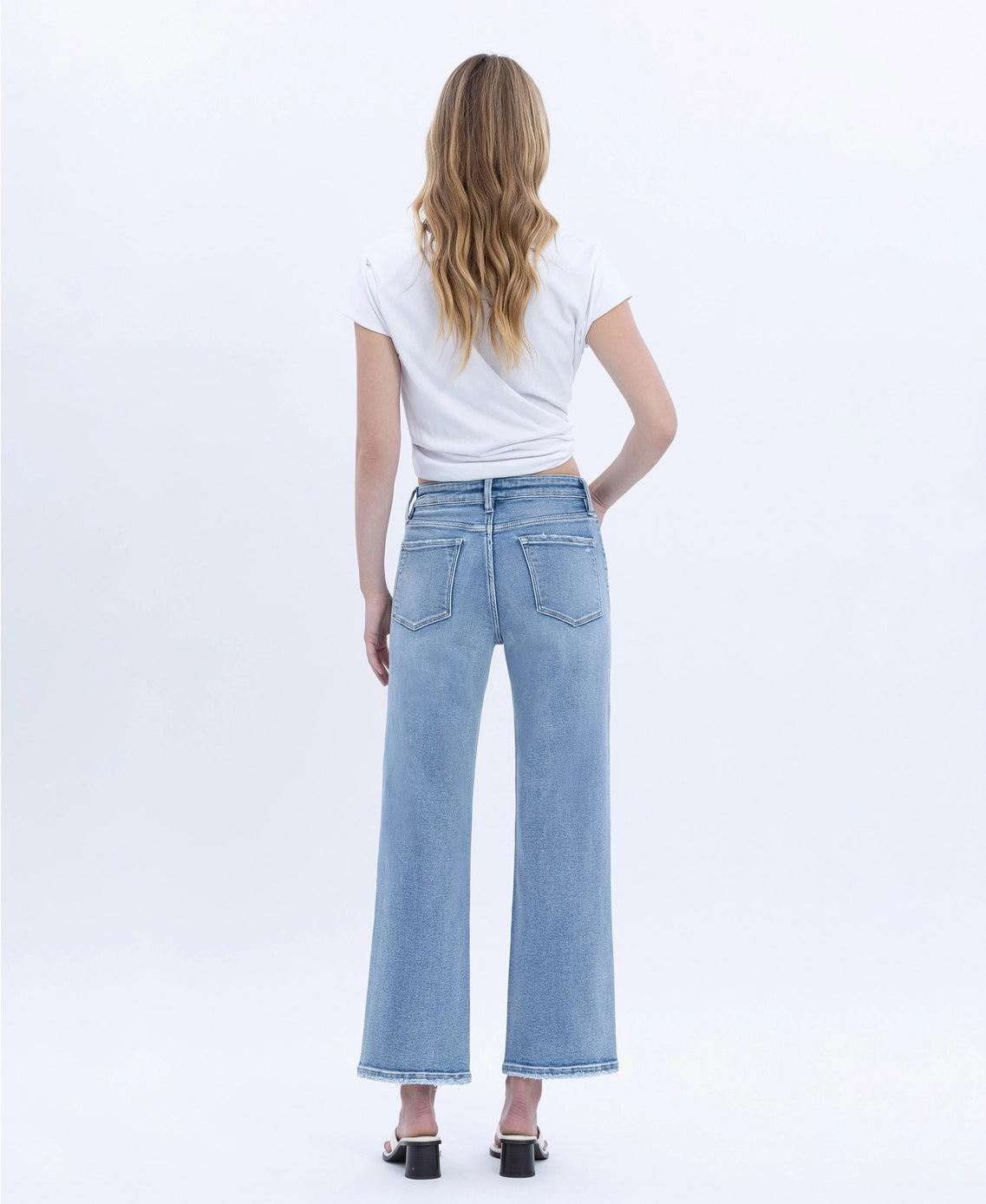 Lovervet Super High Rise Ankle Slim Wide Jeans