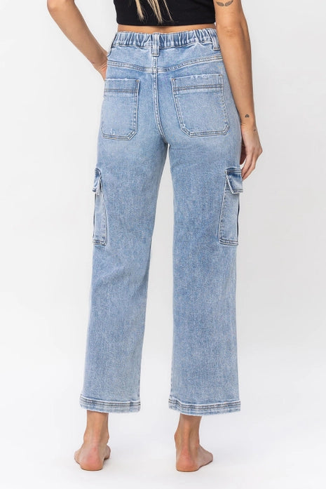 Vervet- Dixie Super High Rise Cargo Dad Jeans