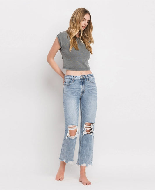 Vervet Super High Rise Crop Straight Jeans