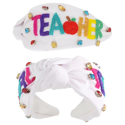 Teacher Appreciation Jeweled Knotted Headband