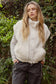 Teddy Button Down Faux Shearling Vest, Cream