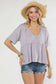 V-Neck Waffle Short Sleeve Top