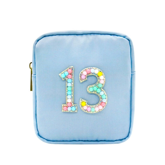 Varsity Collection Nylon Cosmetic Bag Lucky 13 Bag