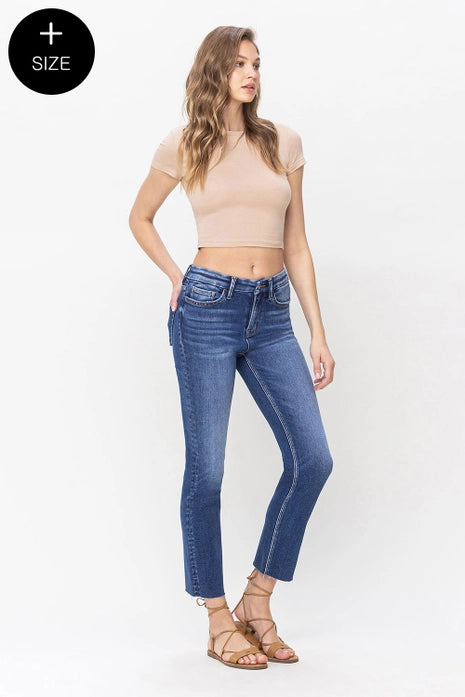 Vervet Plus Size High Rise Cropped Slim Straight Jeans