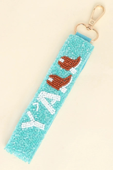 Western Yall Long Strip Beaded Keychain