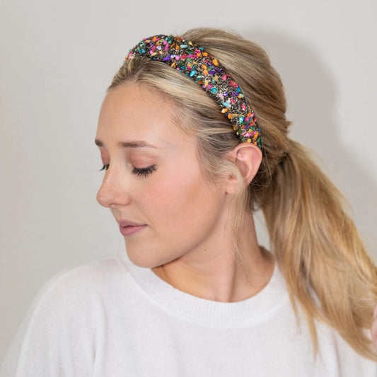 All That Glitters Headband - Multi + Gunmetal