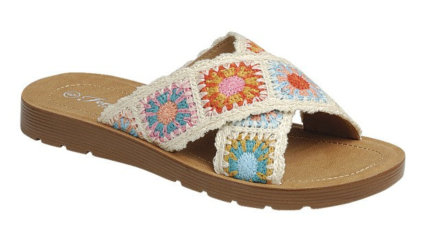 Double Criss Cross Crochet Sandal