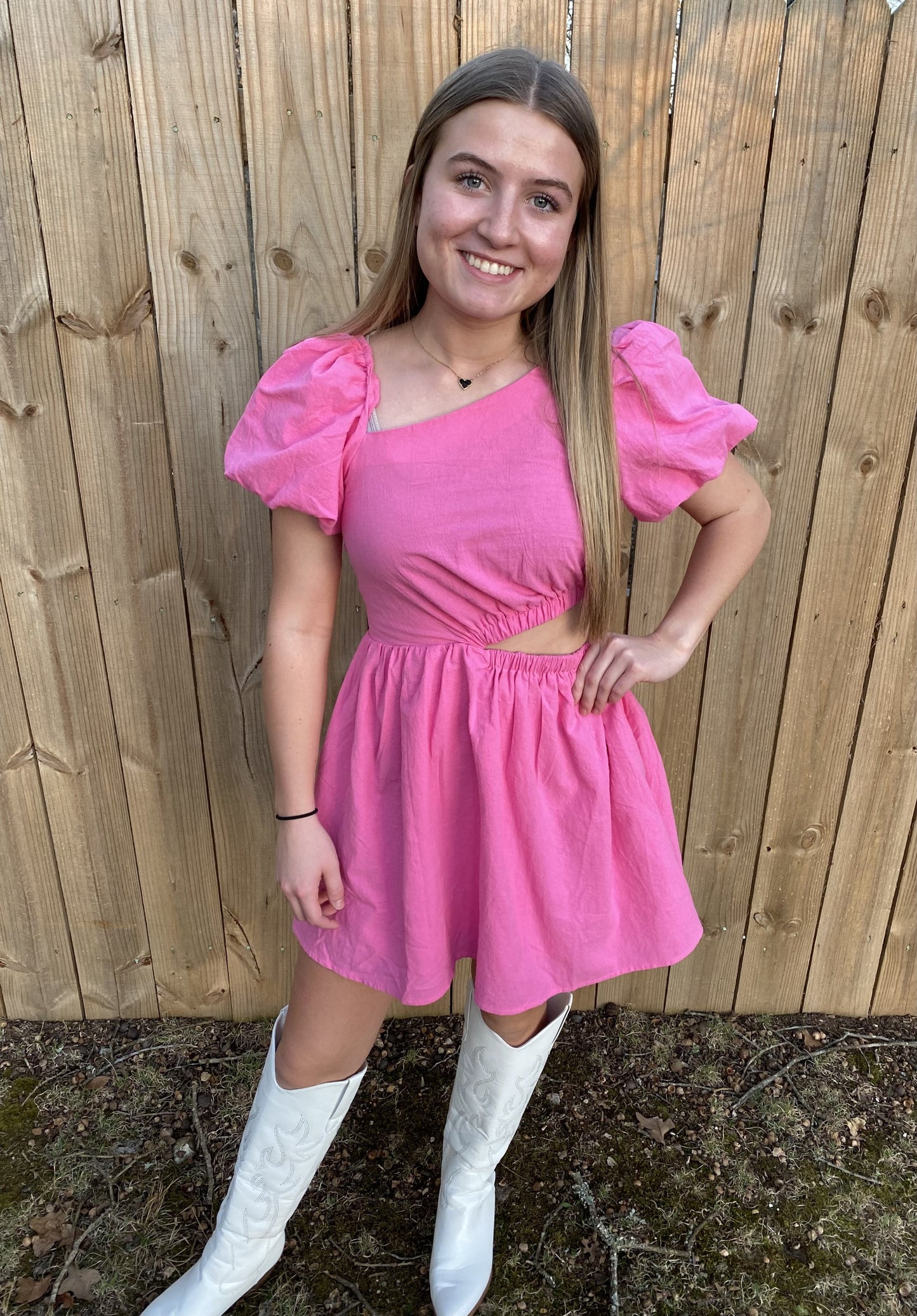 Jenna Cutout Dress-Pink