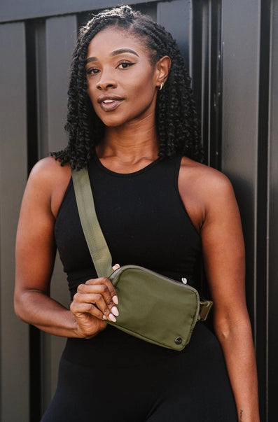 Madison Crossbody Belt Bag, Army Green