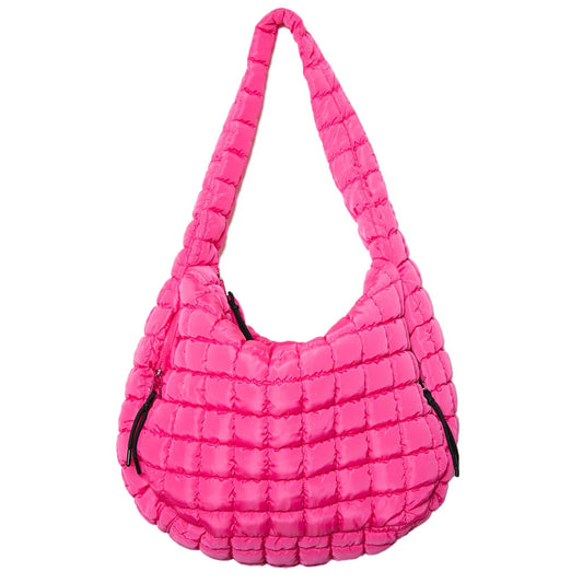 Puffer Tote Bag, Hot Pink