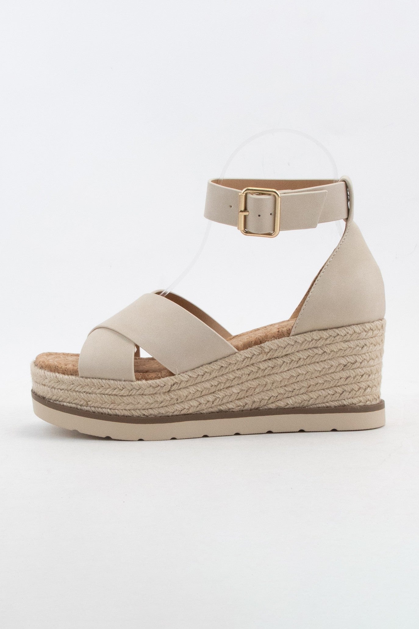 Bold Cross Strap Platform Wedge Sandal